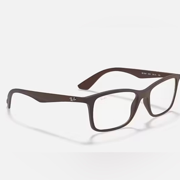 Ray Ban RB 7047 5451 Optics Matte Transparent Brown Eyeglasses Frames 54-17-140 - Picture 7 of 10